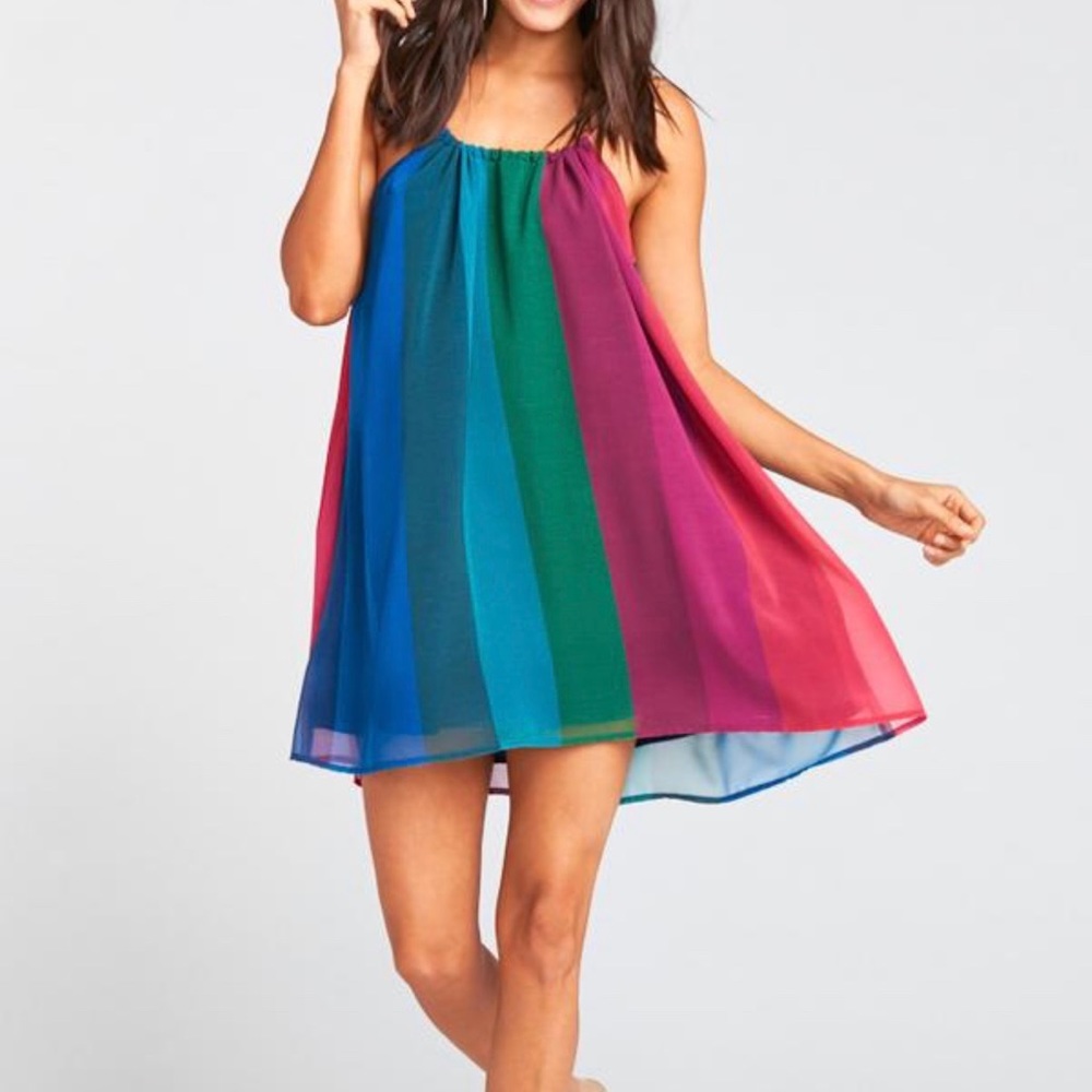 Show Me Your MuMu Carlotta Striped Mini Dress NWT